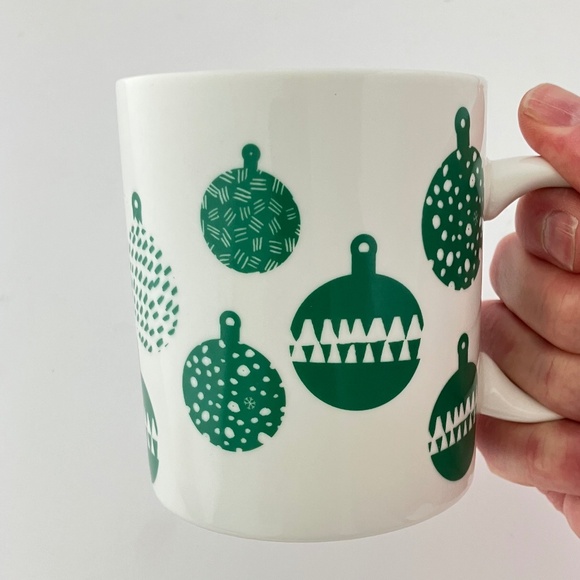 Starbucks 2016 Christmas Green Ornaments Ceramic Coffee Mug Cup 12 fl oz MINT - Picture 5 of 10
